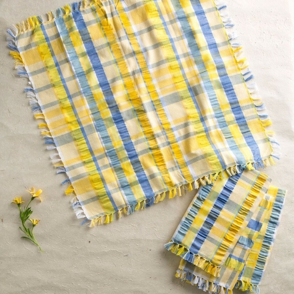 April Cornell Kitchen Napkin Set/4 Yellow Blue NWT - Picture 3 of 4